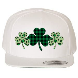 St Patricks Day Shamrock Pattern Wool Snapback Cap