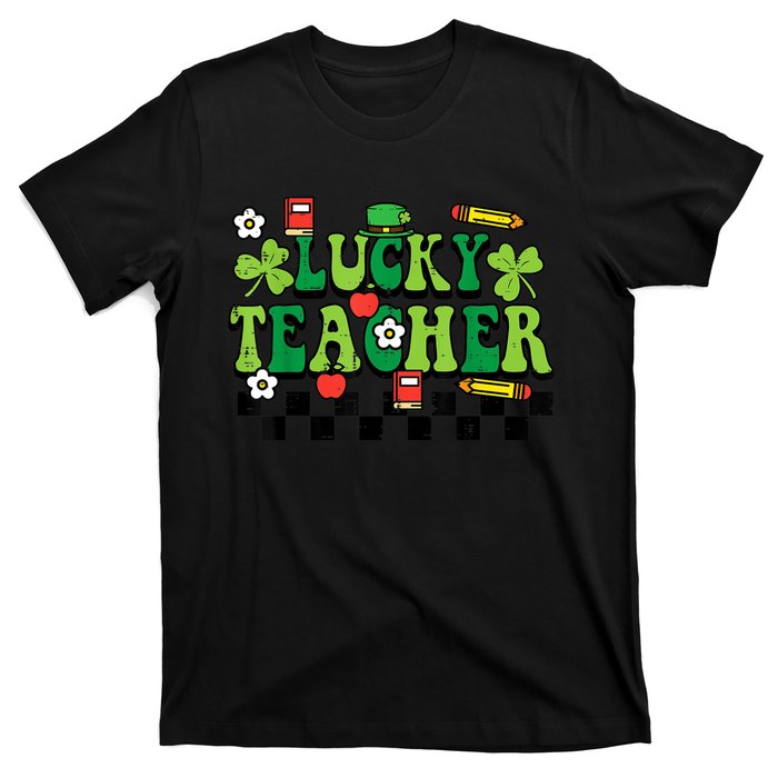 St Patricks Day Lucky Teacher Saint Paddys Groovy Wo T-Shirt