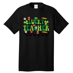 St Patricks Day Lucky Teacher Saint Paddys Groovy Wo Tall T-Shirt