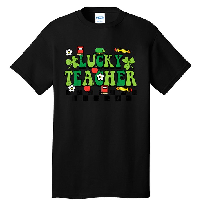 St Patricks Day Lucky Teacher Saint Paddys Groovy Wo Tall T-Shirt