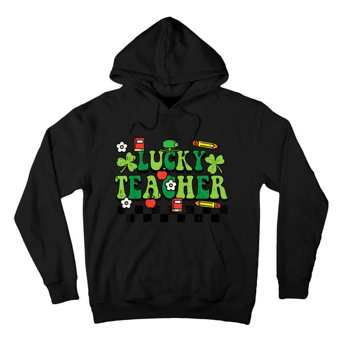 St Patricks Day Lucky Teacher Saint Paddys Groovy Wo Tall Hoodie