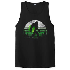 St Patricks Day Bigfoot Irish Shamrock Sasquatch Clover Leaf PosiCharge Competitor Tank