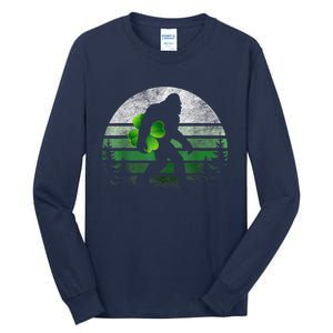 St Patricks Day Bigfoot Irish Shamrock Sasquatch Clover Leaf Tall Long Sleeve T-Shirt