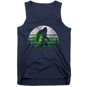 St Patricks Day Bigfoot Irish Shamrock Sasquatch Clover Leaf Tank Top