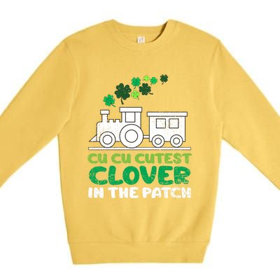 St Patricks Day Cutest Clover In The Patch Funny Gift Premium Crewneck Sweatshirt