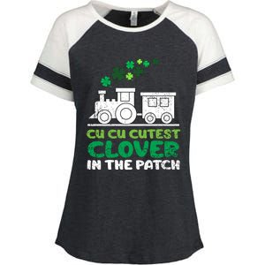 St Patricks Day Cutest Clover In The Patch Funny Gift Enza Ladies Jersey Colorblock Tee