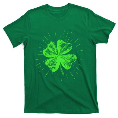 Saint Patricks Day Women Men Green Clover Shamrock T-Shirt