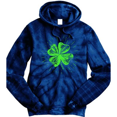 Saint Patricks Day Women Men Green Clover Shamrock Tie Dye Hoodie