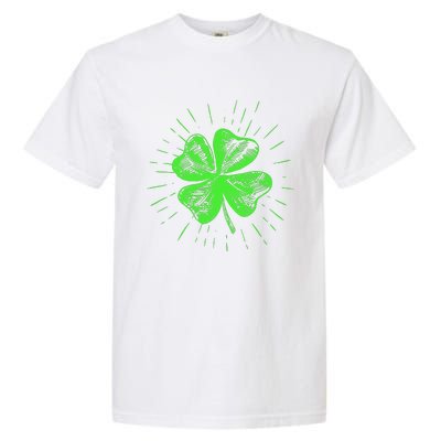 Saint Patricks Day Women Men Green Clover Shamrock Garment-Dyed Heavyweight T-Shirt