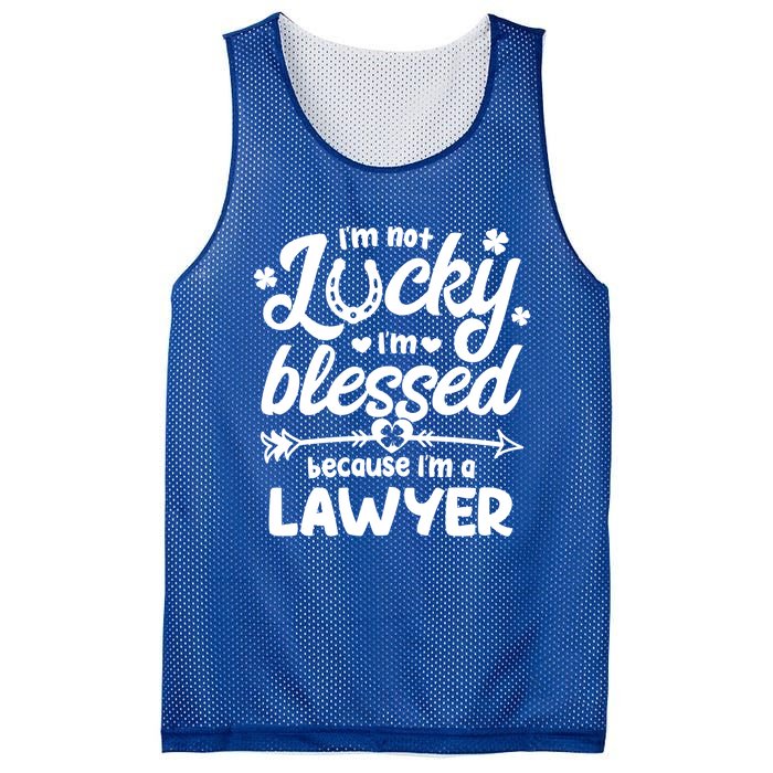 St Patricks Day Not Lucky I'm Blessed Lawyer Christian Gift Mesh Reversible Basketball Jersey Tank