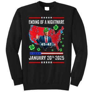 St Patrick Day Funny Trump Ending Of A Nightmare January 20th 2025 Gift Sweatshirt