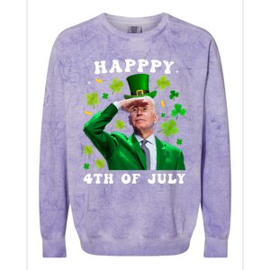 St. Patrick's Day Funny Joe Biden Happy 4th Of July Patricks Colorblast Crewneck Sweatshirt