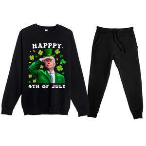 St. Patrick's Day Funny Joe Biden Happy 4th Of July Patricks Premium Crewneck Sweatsuit Set