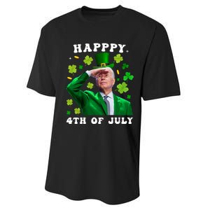 St. Patrick's Day Funny Joe Biden Happy 4th Of July Patricks Performance Sprint T-Shirt