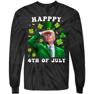 St. Patrick's Day Funny Joe Biden Happy 4th Of July Patricks Tie-Dye Long Sleeve Shirt