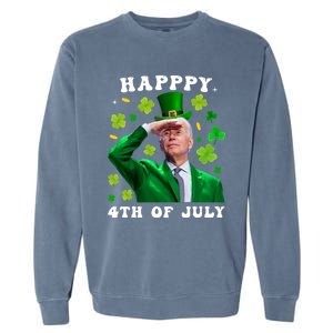 St. Patrick's Day Funny Joe Biden Happy 4th Of July Patricks Garment-Dyed Sweatshirt