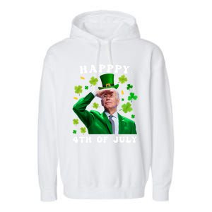 St. Patrick's Day Funny Joe Biden Happy 4th Of July Patricks Garment-Dyed Fleece Hoodie