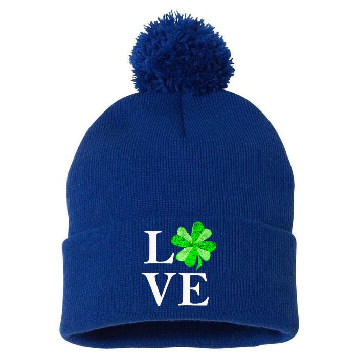 St Patrick's Day Love Gift Lucky Shamrock Gift Pom Pom 12in Knit Beanie