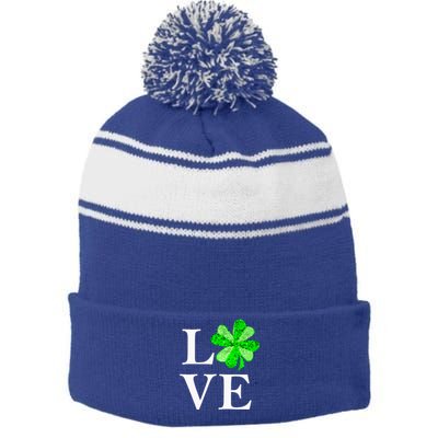 St Patrick's Day Love Gift Lucky Shamrock Gift Stripe Pom Pom Beanie