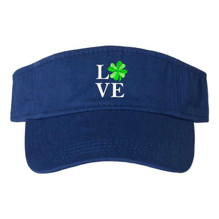 St Patrick's Day Love Gift Lucky Shamrock Gift Valucap Bio-Washed Visor