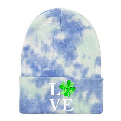 St Patrick's Day Love Gift Lucky Shamrock Gift Tie Dye 12in Knit Beanie