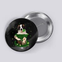 St Patrick's Day Leprechaun Saint Bernard Dog Shamrock Irish Button