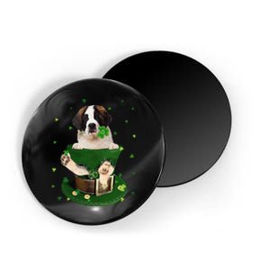 St Patrick's Day Leprechaun Saint Bernard Dog Shamrock Irish Magnet