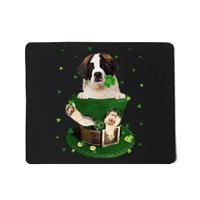 St Patrick's Day Leprechaun Saint Bernard Dog Shamrock Irish Mousepad