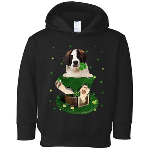 St Patrick's Day Leprechaun Saint Bernard Dog Shamrock Irish Toddler Hoodie