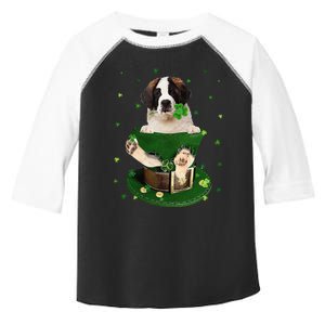 St Patrick's Day Leprechaun Saint Bernard Dog Shamrock Irish Toddler Fine Jersey T-Shirt