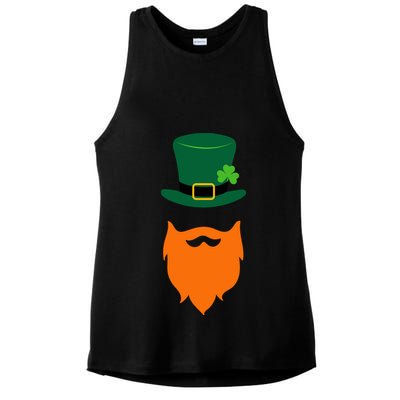 St Patrick's Day Beard Guy Funny Ladies PosiCharge Tri-Blend Wicking Tank
