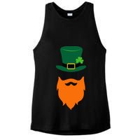 St Patrick's Day Beard Guy Funny Ladies PosiCharge Tri-Blend Wicking Tank