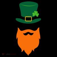 St Patrick's Day Beard Guy Funny Pom Pom 12in Knit Beanie