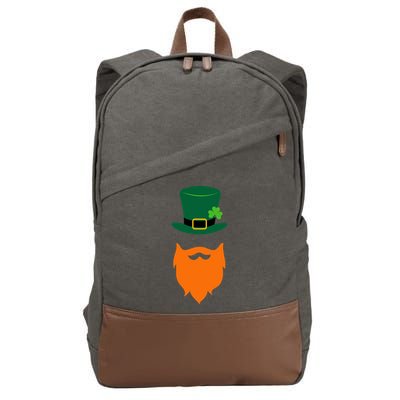 St Patrick's Day Beard Guy Funny Cotton Canvas Backpack