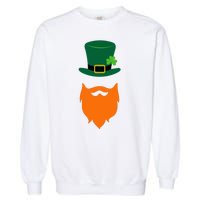 St Patrick's Day Beard Guy Funny Garment-Dyed Sweatshirt