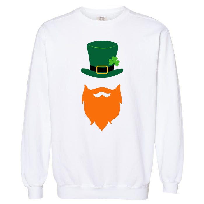 St Patrick's Day Beard Guy Funny Garment-Dyed Sweatshirt