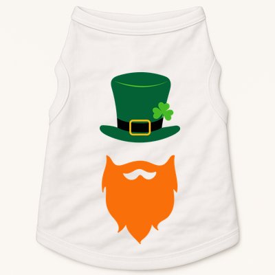 St Patrick's Day Beard Guy Funny Doggie Tank