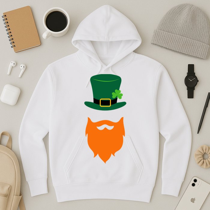 St Patrick's Day Beard Guy Funny Hoodie
