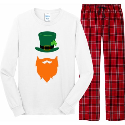 St Patrick's Day Beard Guy Funny Long Sleeve Pajama Set