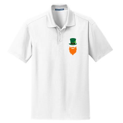 St Patrick's Day Beard Guy Funny Dry Zone Grid Polo