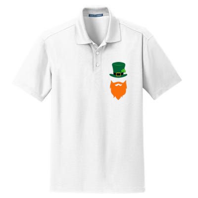 St Patrick's Day Beard Guy Funny Dry Zone Grid Polo