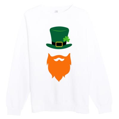 St Patrick's Day Beard Guy Funny Premium Crewneck Sweatshirt