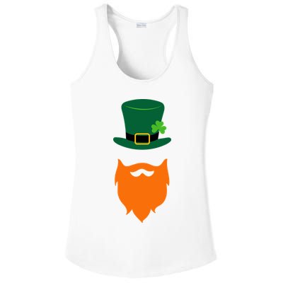 St Patrick's Day Beard Guy Funny Ladies PosiCharge Competitor Racerback Tank