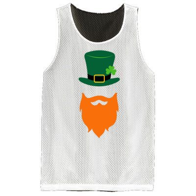 St Patrick's Day Beard Guy Funny Mesh Reversible Basketball Jersey Tank