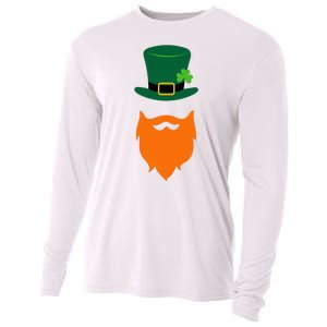 St Patrick's Day Beard Guy Funny Cooling Performance Long Sleeve Crew