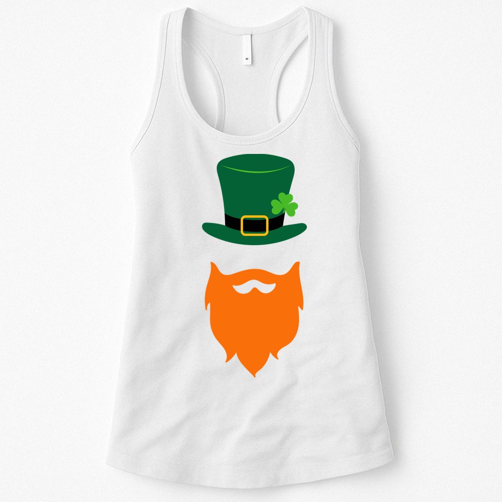 St Patrick's Day Beard Guy Funny Womens Tank Top