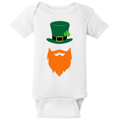 St Patrick's Day Beard Guy Funny Baby Bodysuit