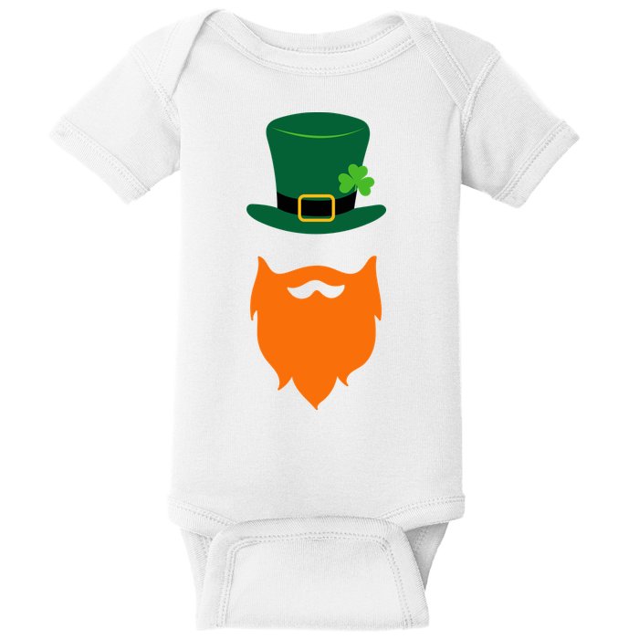 St Patrick's Day Beard Guy Funny Baby Bodysuit