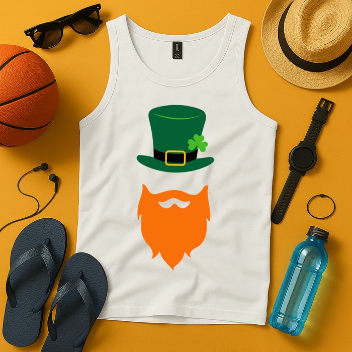 St Patrick's Day Beard Guy Funny Tank Top