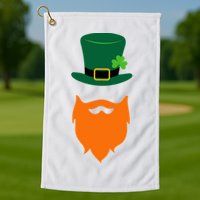 St Patrick's Day Beard Guy Funny Golf Towel
